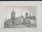 3 gravures Hôtel de Ville & Les Halles D'Ypres : stad Ieper., Enlèvement ou Envoi