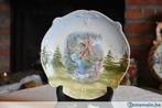 assiette porcelaine  dame sur balançoire   circa 1900, Antiquités & Art