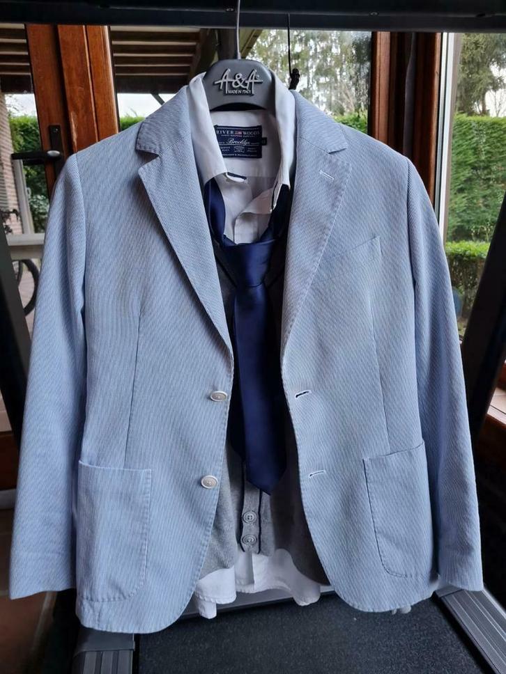 River Woods volledig kostuum voor jongens 12 jaar, Kleding | Heren, Kostuums en vesten, Zo goed als nieuw, Blauw, Verzenden