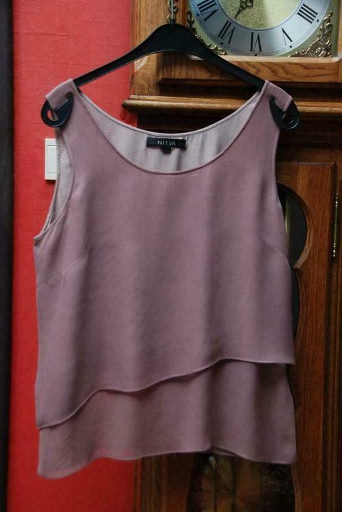 Asymmetrische oudroze mouwloze T-shirt top Maat 44, Kleding | Dames, Topjes, Zo goed als nieuw, Maat 42/44 (L), Roze, Zonder mouw