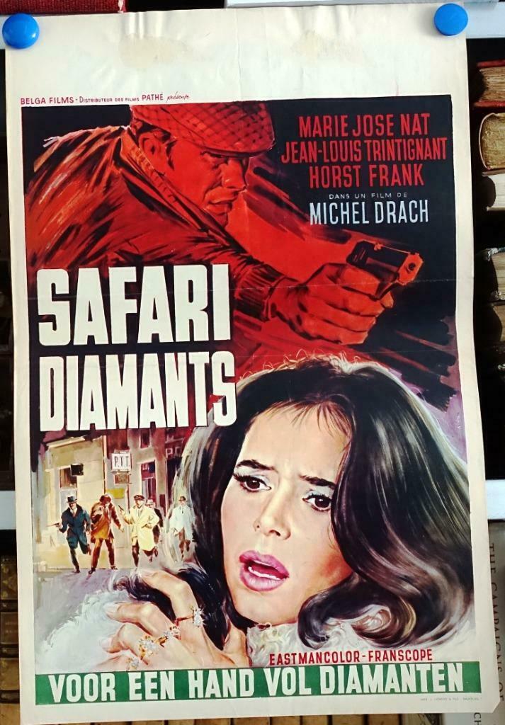 Filmposter Safari Diamants / Voor een hand vol diamanten, Verzamelen, Posters, Gebruikt, Film en Tv, A1 t/m A3, Rechthoekig Staand