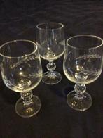 Te koop 3 kristallen glazen op voet., Antiek en Kunst, Ophalen of Verzenden