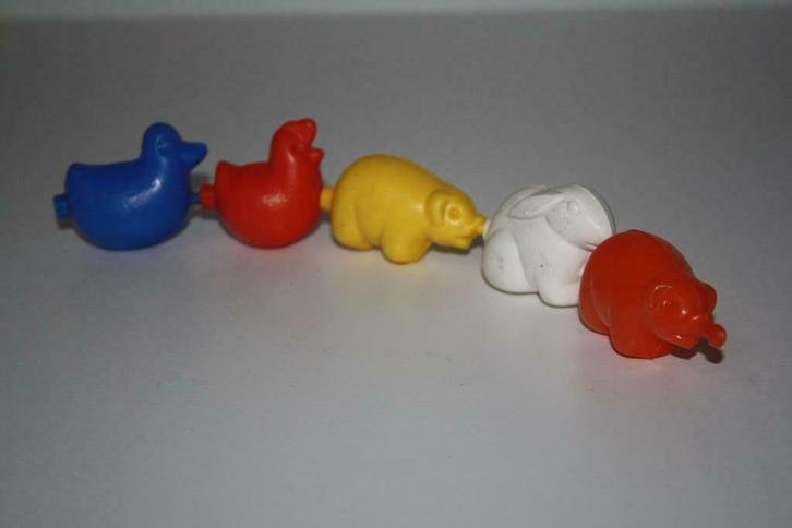 Oude Plastic dieren ketting speelgoed ( geen  opschrift ), Verzamelen, Speelgoed, Gebruikt, Ophalen of Verzenden
