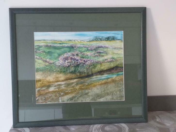 2 kunstwerken 'De Heide' - Agnes Dupont Tielt, Antiek en Kunst, Kunst | Schilderijen | Modern, Ophalen