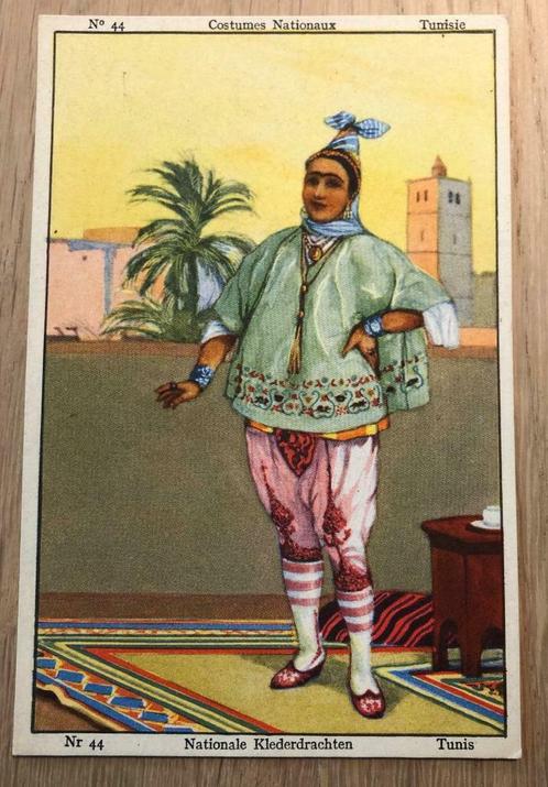 Meurisse Nr 44 Nationale Klederdrachten Tunis, Collections, Photos & Gravures, Utilisé, Gravure, Costume traditionnel, 1940 à 1960