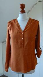 Oranje blouse met lange-3/4de oprolbare mouwen S, Enlèvement ou Envoi, Comme neuf, Taille 36 (S), Orange