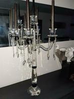 Bougeoir en verre avec bougies, Maison & Meubles, Comme neuf, Chandelier, Enlèvement