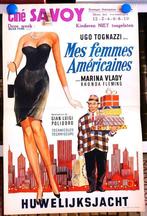 Filmposter Mes femmes Américaines / Huwelijksjacht, Verzamelen, Ophalen of Verzenden, A1 t/m A3, Film en Tv, Rechthoekig Staand