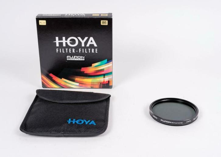 POLARISATIEFILTER HOYA FUSION 86 MM ANTISTATIC, Audio, Tv en Foto, Foto | Filters, Zo goed als nieuw, Polarisatiefilter, 80 mm of meer