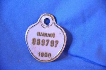 §  ancienne plaque de velo hainaut 1990, Enlèvement ou Envoi, Utilisé