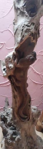 Très grande racine de teck.  180 cm sculpture geckos, Antiquités & Art, Art | Sculptures & Bois, Enlèvement ou Envoi