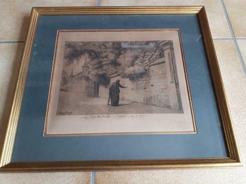 Zeer oude ets van Henry Bodart, Antiek en Kunst, Kunst | Etsen en Gravures, Ophalen