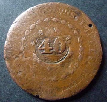 Pièce de 40 Reis Brésil Empereur Pedro I, Envoi, Amérique du Sud, Monnaie en vrac
