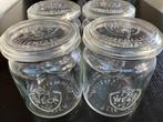 10 Authentieke Vintage Weckpotten (rillenglas) met deksel, Glas, Pot, Bus of Blik, Gebruikt, Ophalen