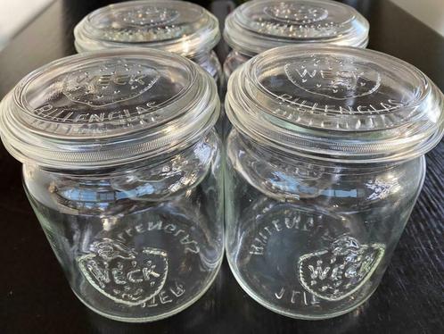 10 Authentieke Vintage Weckpotten (rillenglas) met deksel, Huis en Inrichting, Keuken | Potten en Pannen, Gebruikt, Pot, Bus of Blik