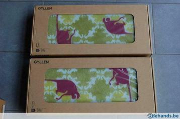 GYLLEN-Ikea Wandlamp groen bladmotief+bordeau aapje-nieuw-2x