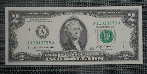 Lot 5 biljetten 2 Amerikaanse dollars UNC Serie 2009-2013 (A, Postzegels en Munten, Bankbiljetten | Europa | Niet-Eurobiljetten
