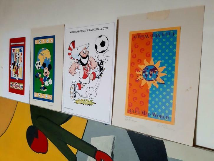 PierreGoet v.z Badhanddoek zeefdruk voor opbouw , ontwerpen, Antiek en Kunst, Kunst | Litho's en Zeefdrukken, Ophalen of Verzenden