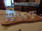 Série de 6 verres "sabots" avec planche de support, Collections, Verres & Petits Verres, Enlèvement ou Envoi, Comme neuf
