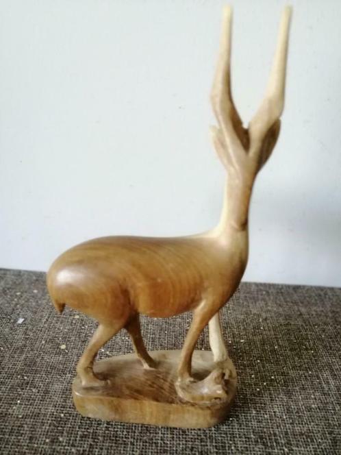 Vintage houten gazelle met jong, Verzamelen, Retro, Ophalen of Verzenden