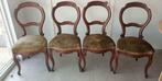 Queen Ann stoelen mahoniehout met velours, Antiek en Kunst, Ophalen