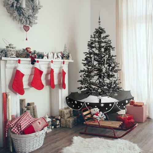 ② Echt Sneeuwende Kerstboom 1.80m.Zwart Muziek & Deco!! — Kerst — 2dehands