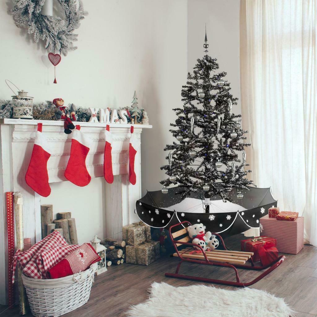 prins Milieuvriendelijk Dosering ② Echt Sneeuwende Kerstboom 1.80m.Zwart Led's, Muziek & Deco!! — Kerst —  2dehands