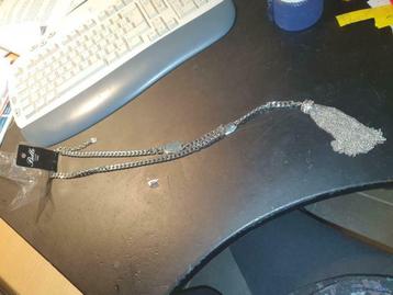 Zilveren ketting Lang met bling bling hanger beschikbaar voor biedingen