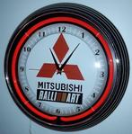 Wandklok Mitsubishi Ralliart met rode neon rand, Verzamelen, Ophalen of Verzenden, Nieuw