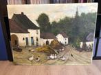 Schilderij boerderij (+- 1975) 120X90cm, Ophalen