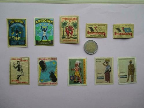 oude prenten lucifers koloniaal Belgisch Congo loterij, Verzamelen, Foto's en Prenten, Gebruikt, Prent, Buitenland, 1940 tot 1960