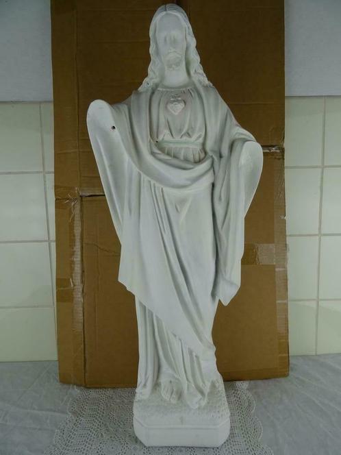 Ancienne statue de Jésus statue du Christ blanc 67 cm 1900, Antiquités & Art, Antiquités | Objets religieux, Enlèvement ou Envoi