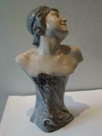 Isidore DE RUDDER BXL Buste Art Nouveau en porcelaine Rieuse, Antiquités & Art, Enlèvement