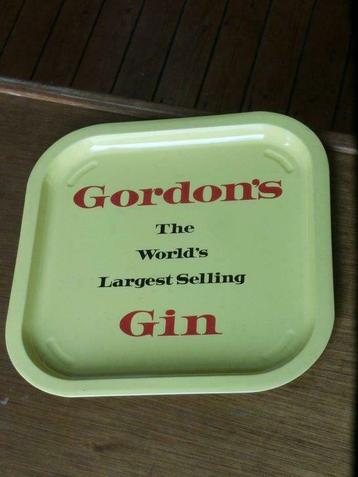 Plateau rétro en étain "GORDON'S GIN", Enlèvement ou Envoi, Utilisé