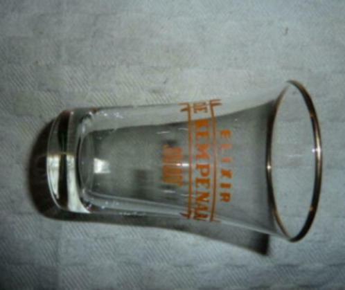 #B borrel glas glaasje ELIXIR DE KEMPENAAR " oranje opdruk ", Collections, Verres & Petits Verres, Neuf, Verres et Verres à shot