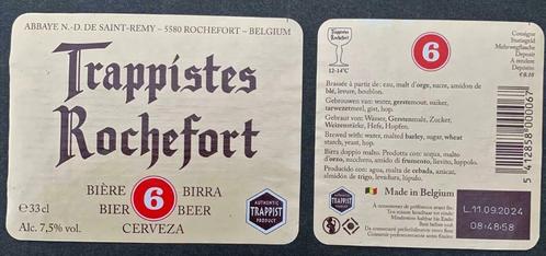 Etiquette de bière Rochefort 6 Bras. Abbaye Saint Rémy (2d5), Collections, Marques de bière, Utilisé, Autres types, Autres marques