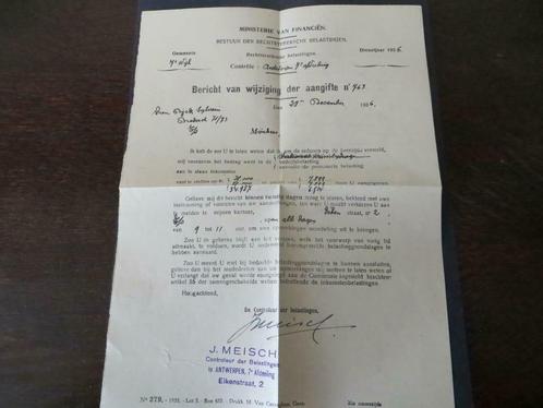 AVIS FISCAL de 1936 avec enveloppe timbrée, Timbres & Monnaies, Lettres & Enveloppes | Belgique, Lettre, Enlèvement ou Envoi
