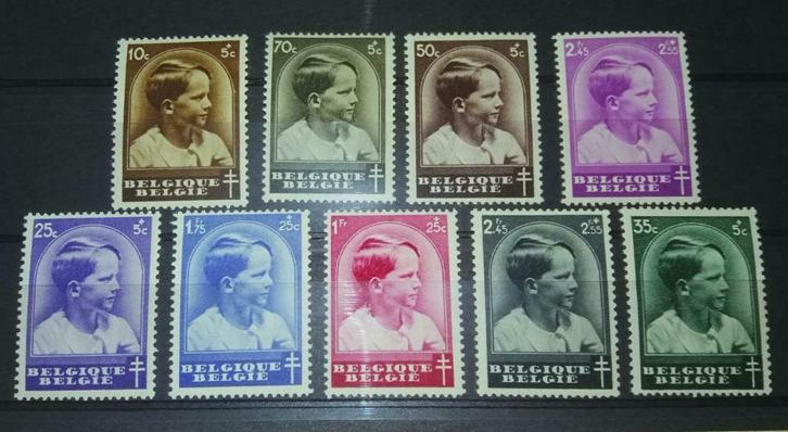 Timbres 438/45 Antituberculeux Prince Baudouin 1936, Timbres & Monnaies, Timbres | Europe | Belgique, Timbre-poste, Enlèvement ou Envoi