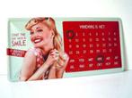 Metalen kalender met retro pin up, Ophalen of Verzenden