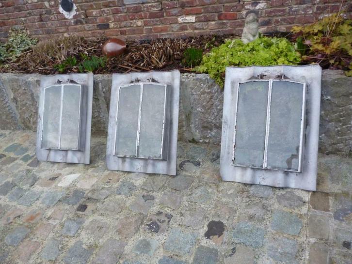 3 tabatières anciennes fenêtres de toit en zinc alu, Bricolage & Construction, Vitres, Châssis & Fenêtres, Utilisé, Enlèvement