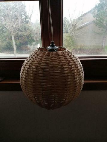 rieten bol, hanglamp, Huis en Inrichting, Lampen | Hanglampen, Ophalen, Gebruikt