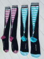 2 paires long chaussette noir/rose art fausse tirette 37/3, Comme neuf, Chaussettes, Enlèvement ou Envoi