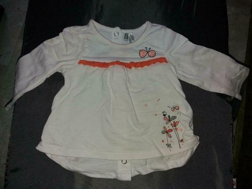 T shirt manches longues bébé fille T62, Kinderen en Baby's, Babykleding | Maat 62, Gebruikt, Meisje, Shirtje of Longsleeve, Ophalen of Verzenden