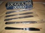 Set van 5 vintage tafelmessen,getand,inox van "Kara", Enlèvement