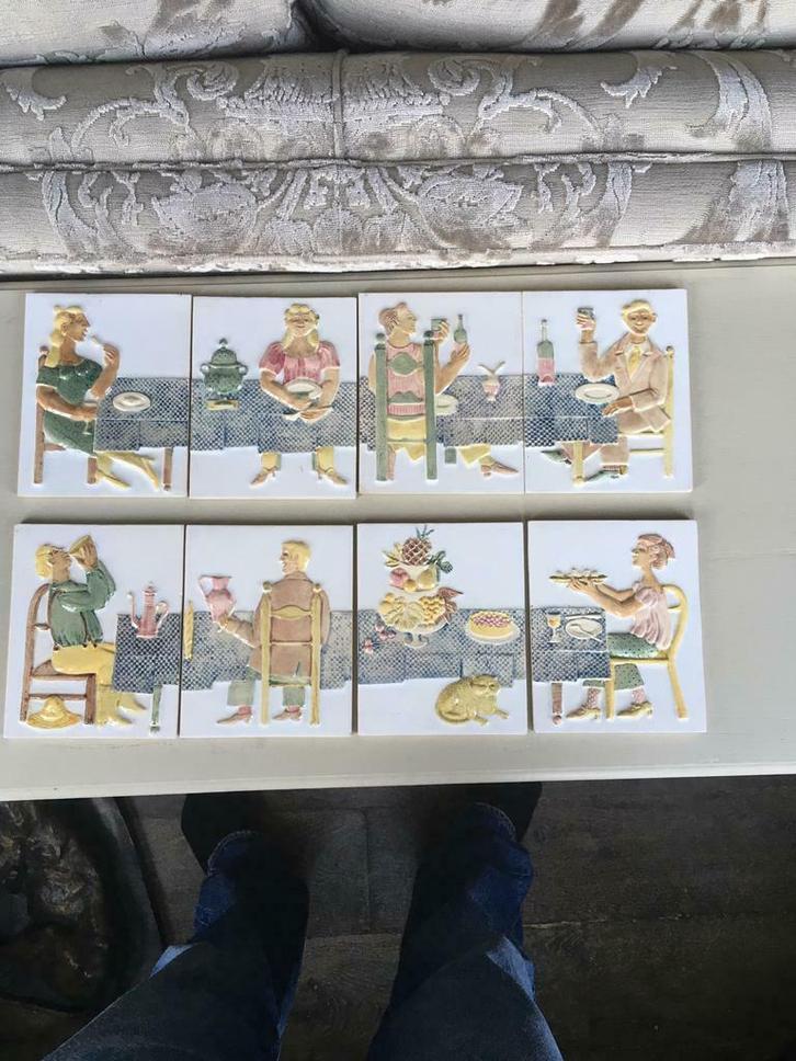 Roger Capron - unieke set tegels, Antiek en Kunst, Kunst | Overige Kunst, Ophalen of Verzenden