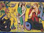 ca1951 Peinture à l'huile RAY GILLES grand design pour tapis, Antiquités & Art, Art | Peinture | Moderne, Enlèvement