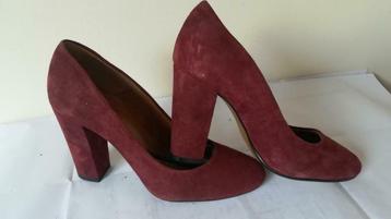 560B* EDEN escarpins bordeaux cuir (39), Neuf, Autres couleurs, EDEN, Escarpins