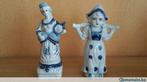 2 statuettes en faïence bleu et blanc, Antiquités & Art, Enlèvement ou Envoi