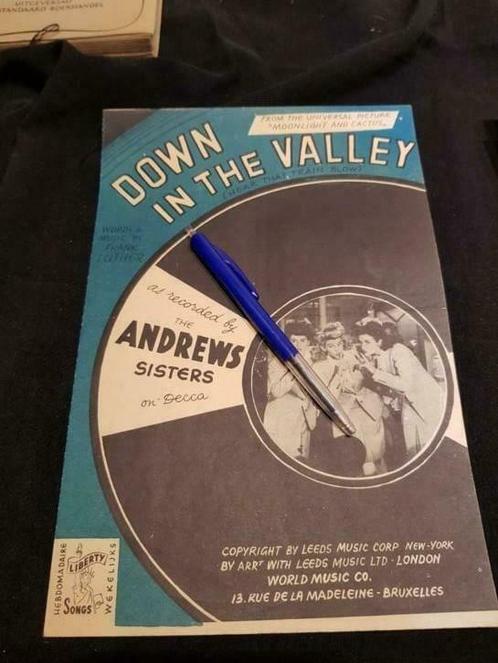 Down in the valley, the Andrews sisters, Muziek en Instrumenten, Bladmuziek, Ophalen of Verzenden