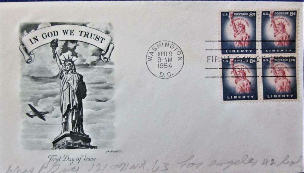 FDC - U.S.A.- KUNST- HET VRIJHEIDSBEELD, Ophalen of Verzenden, Gestempeld, Overige thema's